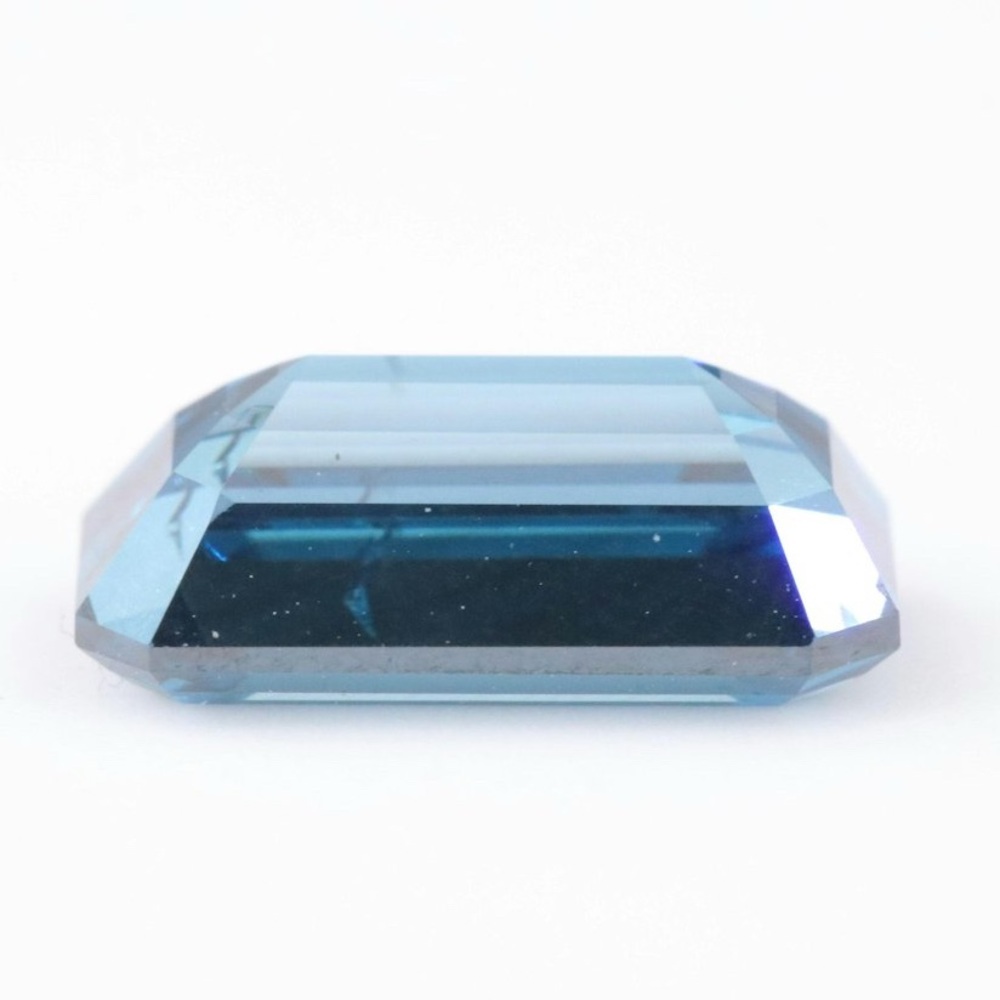 Loose Diamond 2.02 Carat Fancy Ocean Blue Emerald Cut VS1/2 - Picture 3 of 6